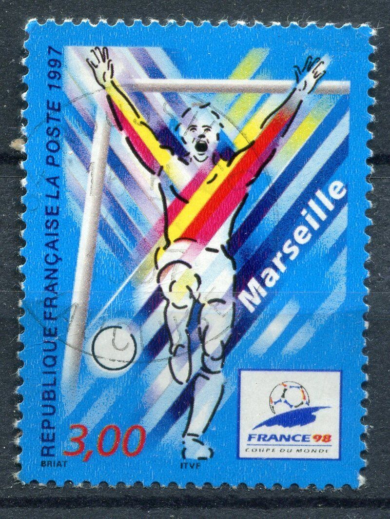 FRANCE TIMBRE OBL N 3075 MARSEILLE FOOTBALL COUPE DU MONDE 98 110931798781