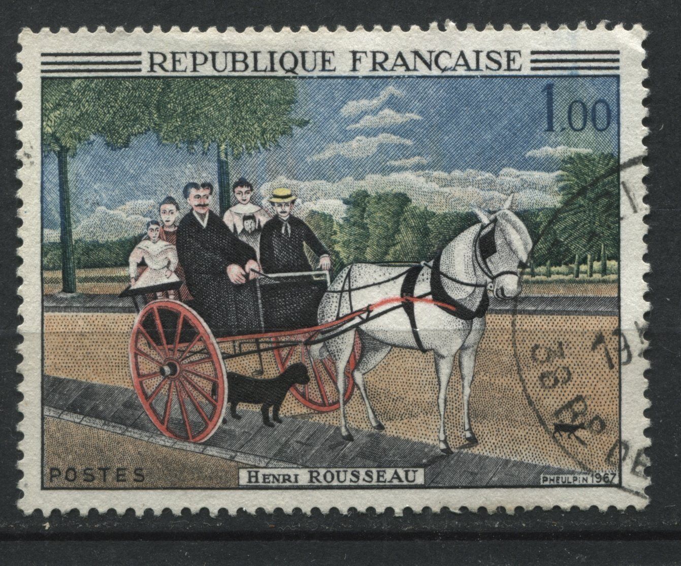 FRANCE TIMBRE OBL N1517 la carriole du pere juniet du douanier henri rousseau 120961681521