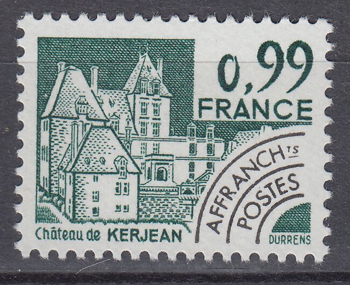 FRANCE TIMBRE PREOBLITERE NEUF N 167 CHATEAU DE KERJEAN 123554645641