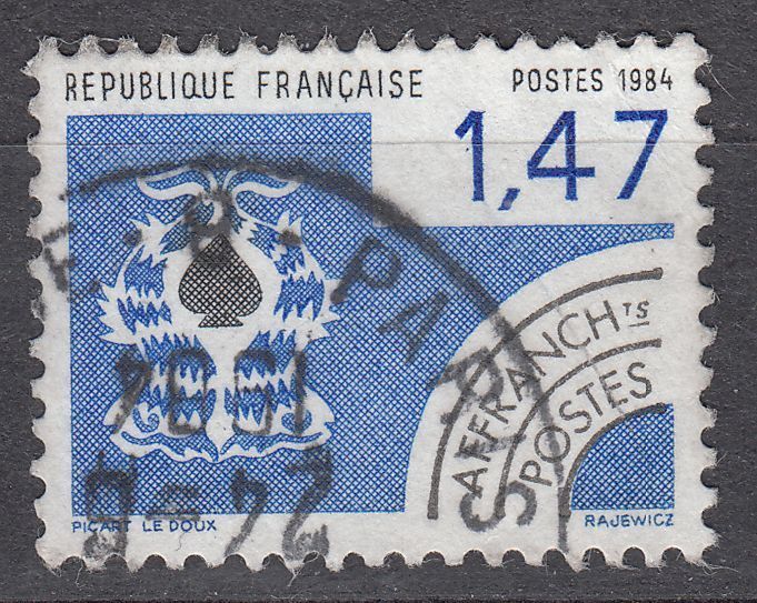 FRANCE TIMBRE PREOBLITERE OBL N 183 CARTE A JOUER PIQUE 123554827101