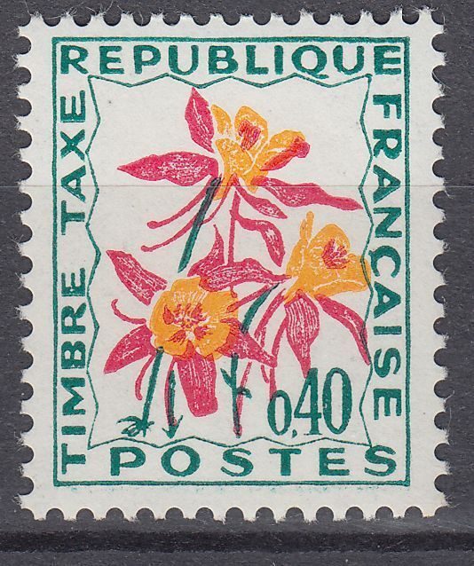 FRANCE TIMBRE TAXE NEUF N 100 fleurs des champs ancolie 123544171971