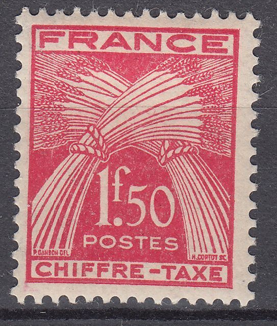 FRANCE TIMBRE TAXE NEUF N 71 TYPE GERBES 123539411951