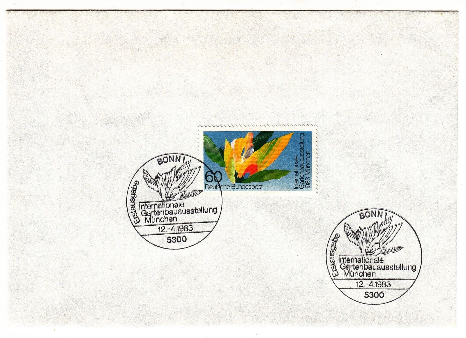 LETTRE COMMEMORATIVE ALLEMAGNE TIMBRE N 1006 EXPO HORTICULTURE MUNICH 401068445821