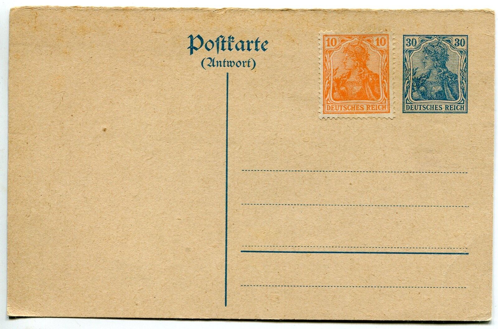 LETTRE ENTIER POSTALE DEUTSCHES REICH PLUS TIMBRE 400505407681