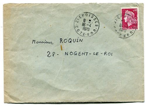 LETTRE EPOISSES COTE D OR A NOGENT LE ROI 1970 110688323831