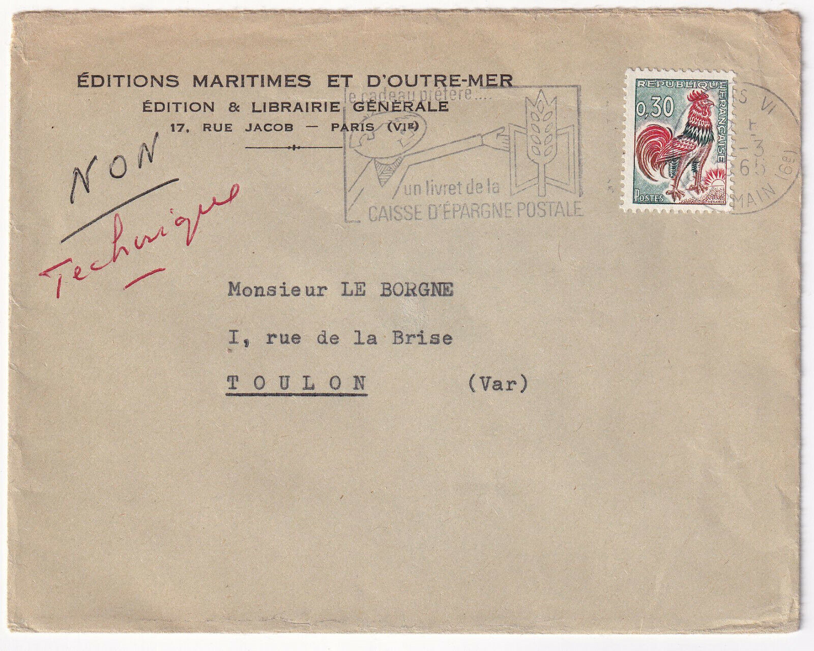 LETTRE PUBLICITAIRE 1965 EDITIONS MARITIMES ET D OUTRE MER PARIS 6 124959846691