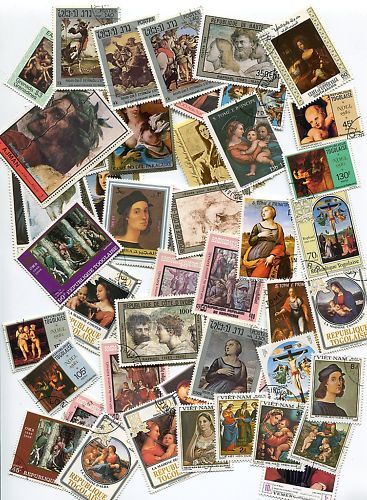 LOT DE 50 TIMBRES DIFFERENTS THEMES RAPHAEL 110647618721