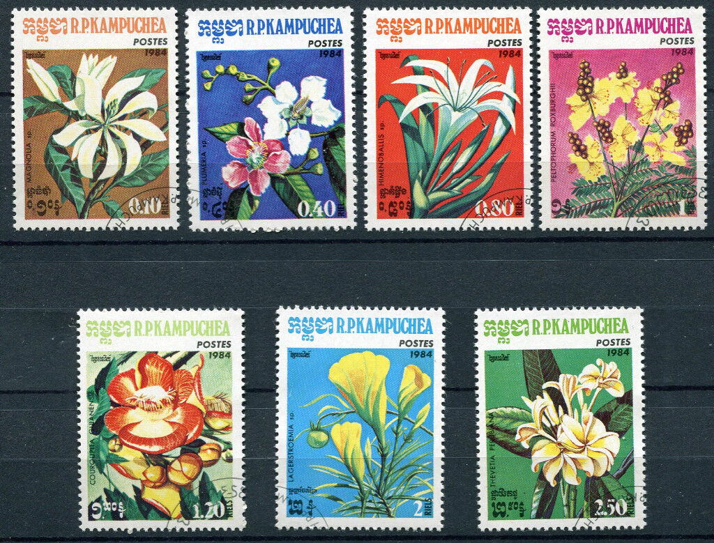 LOT SERIE TIMBRES CAMBODGE 1984 THEME FLEURS 120794014491