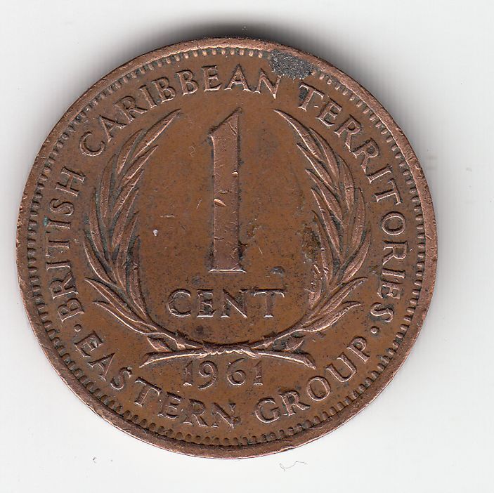 MONNAIE 1 CENT CARIBBEAN TERRITORIES 1961 THE SECOND QUEEN ELIZABETH 121920065741