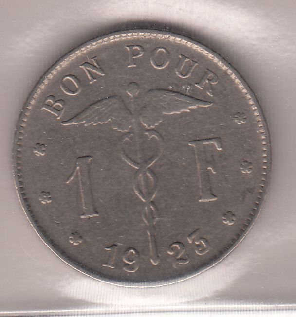 MONNAIE 1 FRANC 1923 BELGIQUE 401484375781