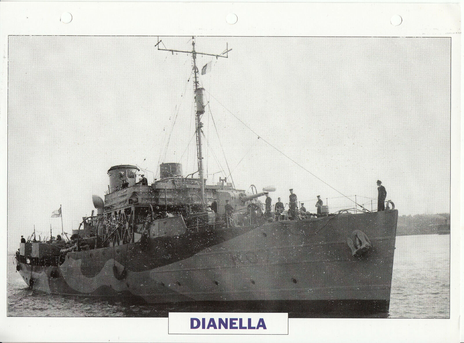 PHOTO BATEAU MILITAIRE CORVETTE DIANELLA GRANDE BRETAGNE 1940 123775760171