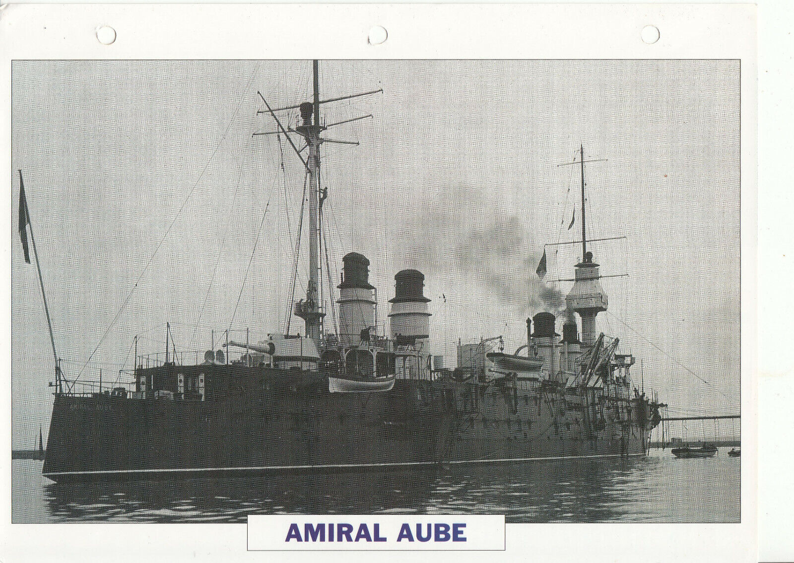 PHOTO BATEAU MILITAIRE CROISEUR AMIRAL AUBE FRANCE 1902 123781392221