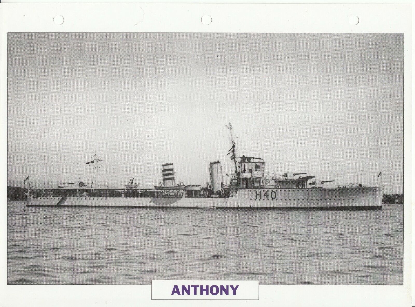 PHOTO BATEAU MILITAIRE DESTROYER ANTHONY GRANDE BRETAGNE 1929 401767232911