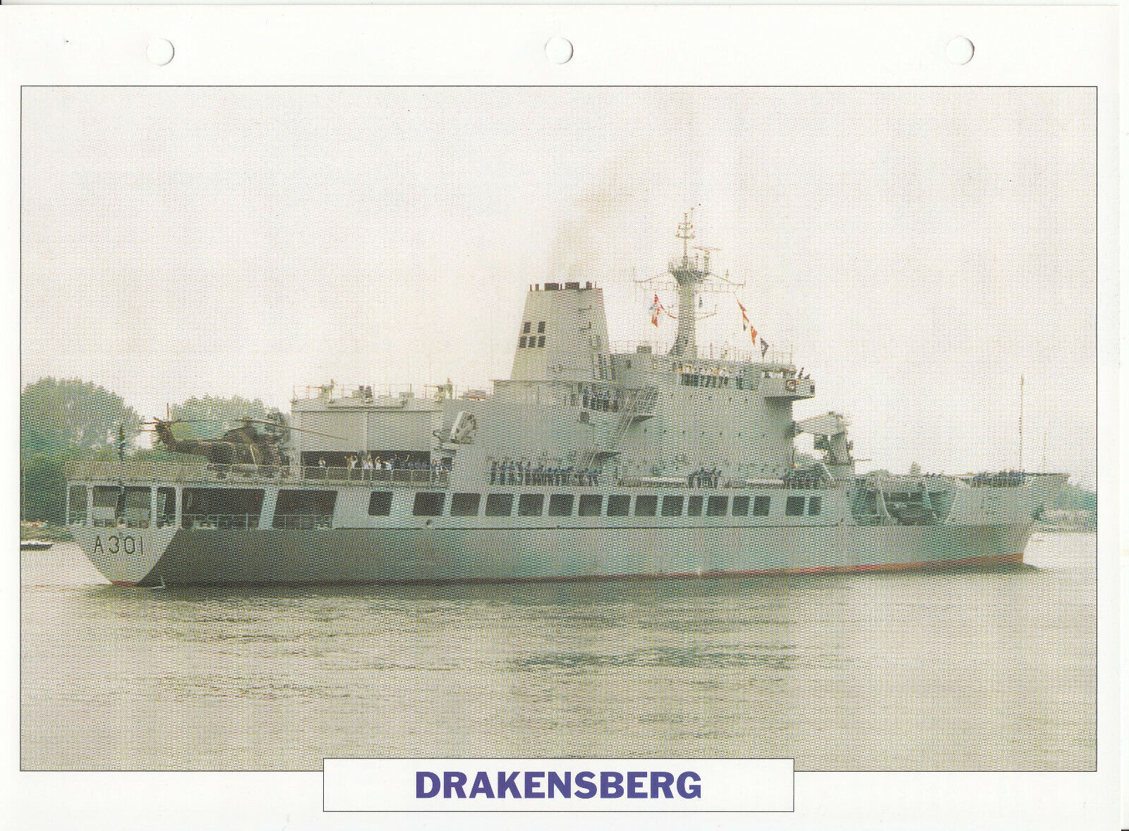 PHOTO BATEAU MILITAIRE RAVITAILLEUR DRAKENSBERG AFRIQUE DU SUD 1986 123790281951