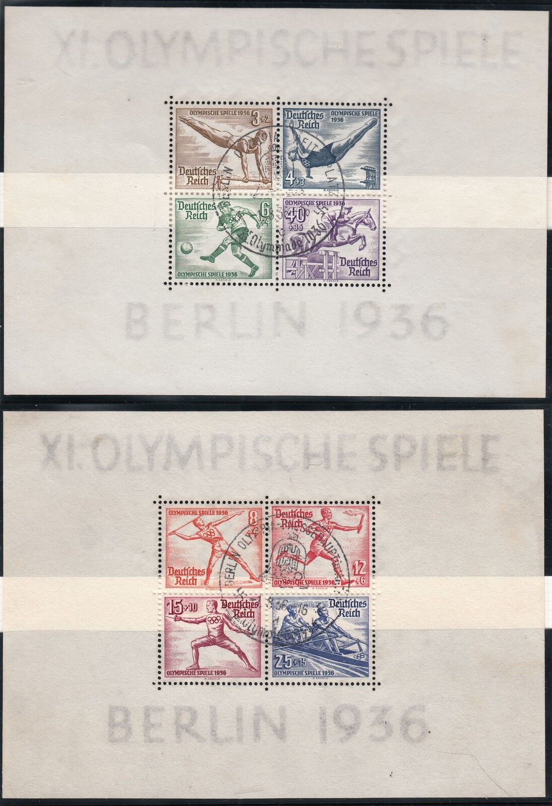 TIMBRE ALLEMAGNE BLOC OBL N 4 ET 5 JO BERLIN OLYMPISCHE SPIELE 1936 122121833181