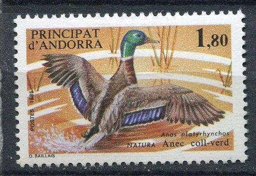 TIMBRE ANDORRE FRANCE NEUF N 342 FAUNE OISEAUX ANAS PLATYRHYNCHOS 400805250191