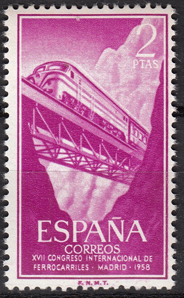 TIMBRE ESPAGNE NEUF N 925 CHEMINS DE FER LOCOMOTIVE DIESEL 121844396711