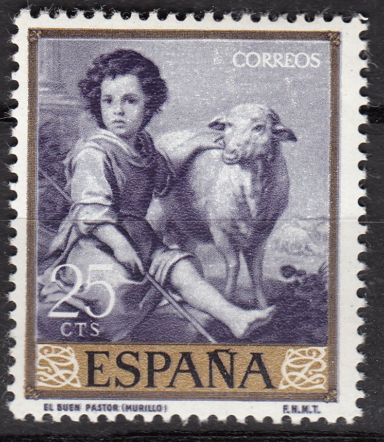 TIMBRE ESPAGNE NEUF N 955 LE BON PASTEUR OEUVRE DE MURILLO 401050714951