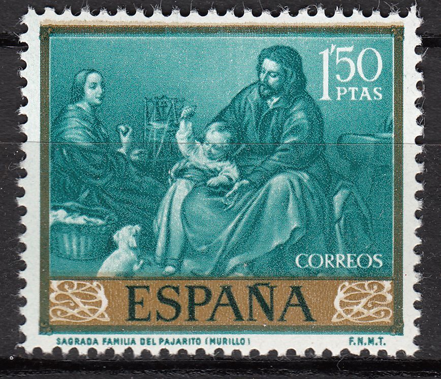 TIMBRE ESPAGNE NEUF N 961 LA SAINTE FAMILLE OEUVRE DE MURILLO 401050717801