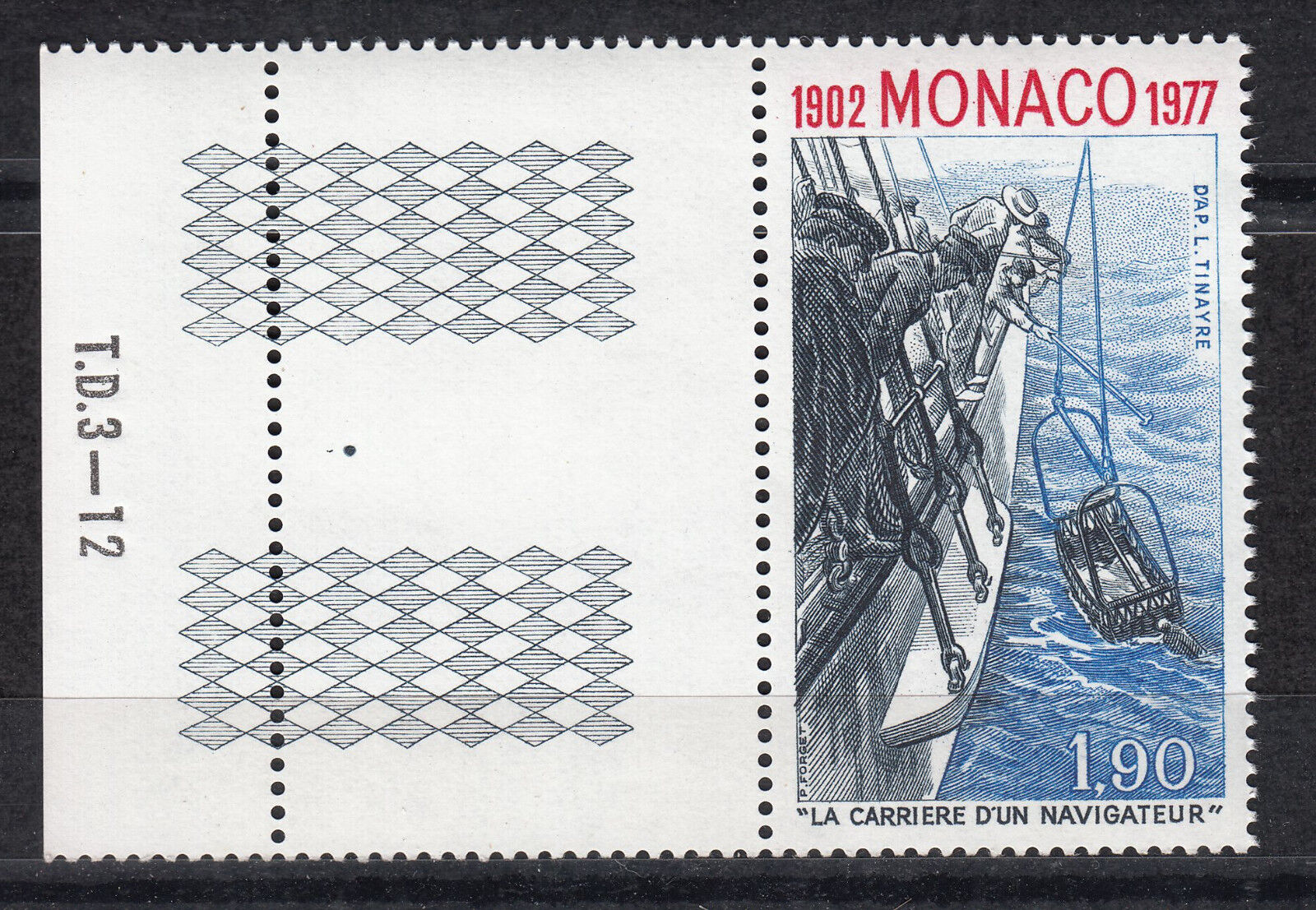 TIMBRE MONACO NEUF N 1091 BATEAU LA REMONTEE DU CHALUT 401594274111