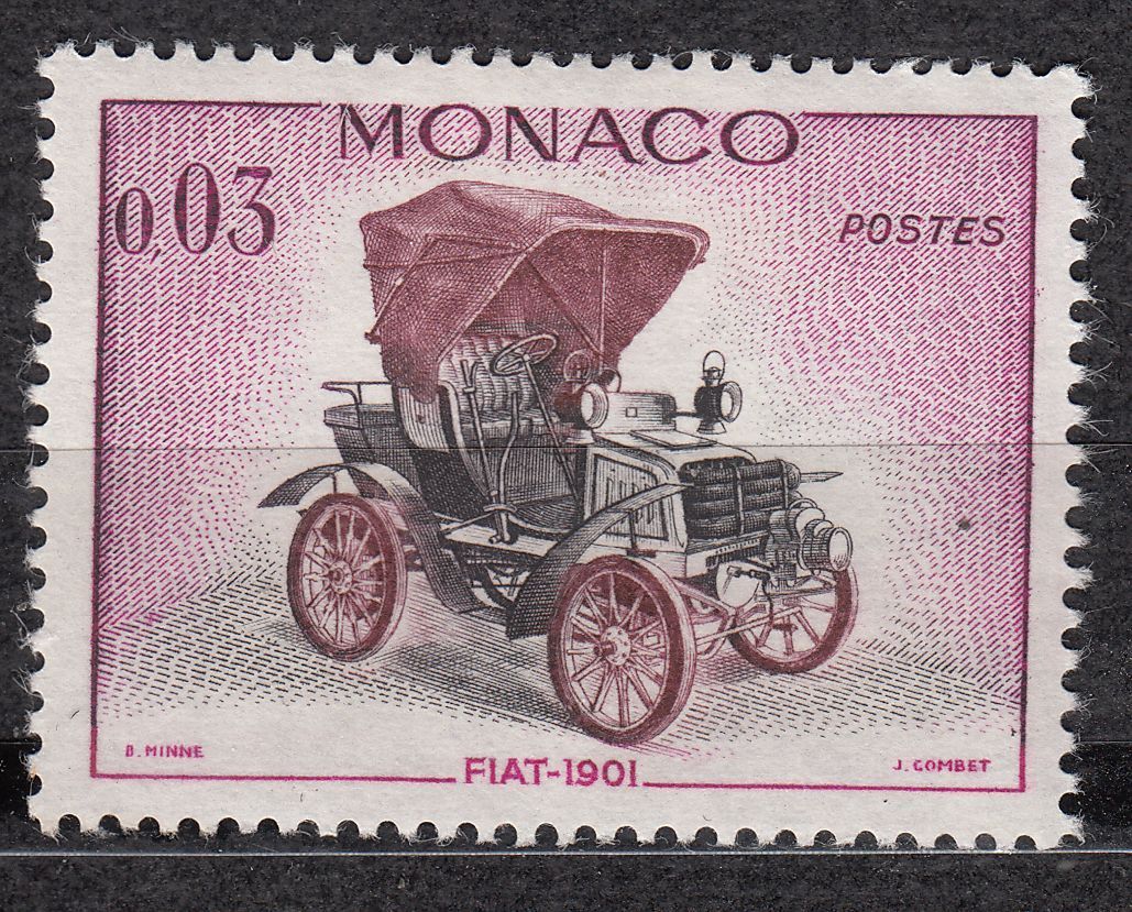 TIMBRE MONACO NEUF N 559 VOITURE FIAT 1901 401520965401