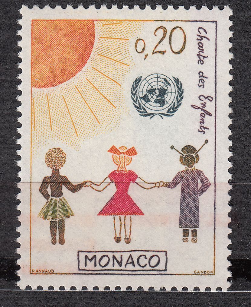 TIMBRE MONACO NEUF N 602 CHARTE DES ENFANTS ENFANTS SOUS LE SOLEIL 123084877671