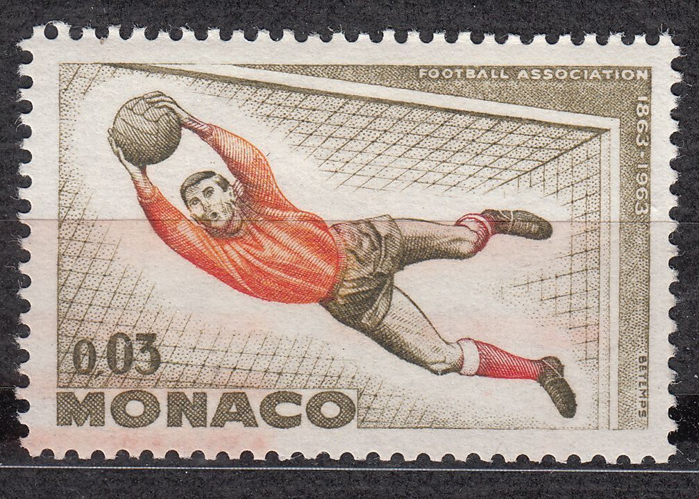 TIMBRE MONACO NEUF N 622 CENTENAIRE DU FOOTBALL GARDIEN DE BUT 123097987471