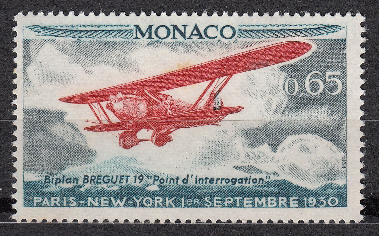 TIMBRE MONACO NEUF N 649 AVIATION TRAVERSEE ATLANTIQUE COSTE BELLONTE 123109501031