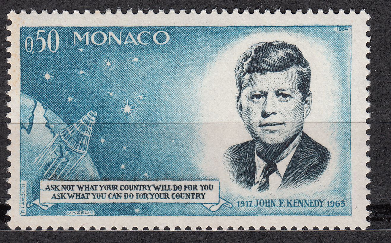 TIMBRE MONACO NEUF N 658 PRESIDENT JOHN F KENNEDY ET CAPSULE MERCURY 123176616531