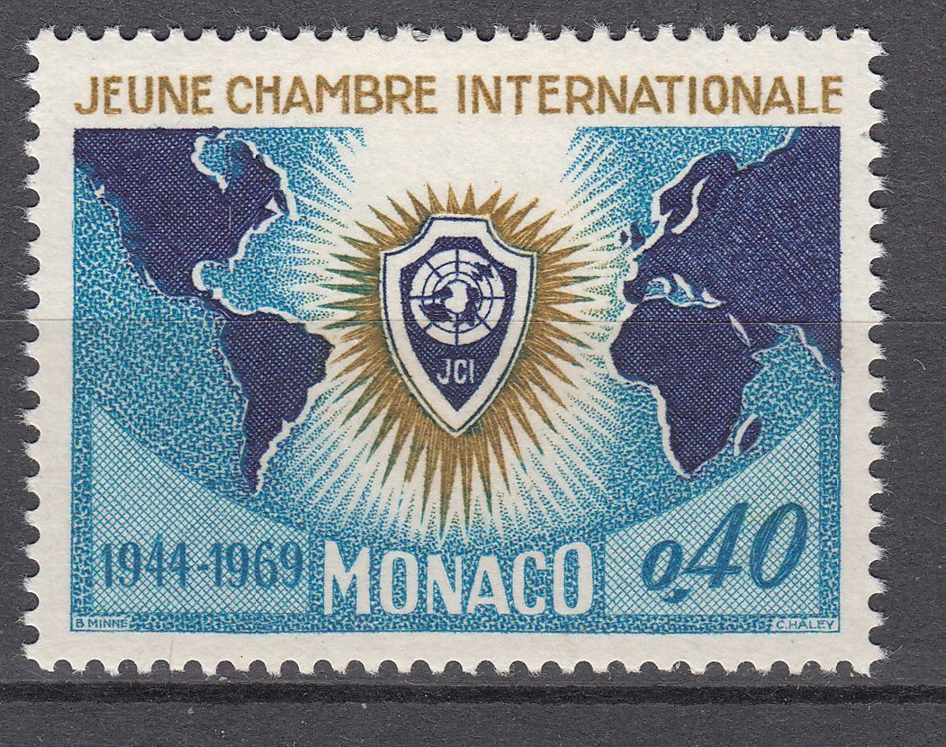 TIMBRE MONACO NEUF N 808 EMBLEME ET CARTE CHAMBRE DE COMMERCE 401585062091