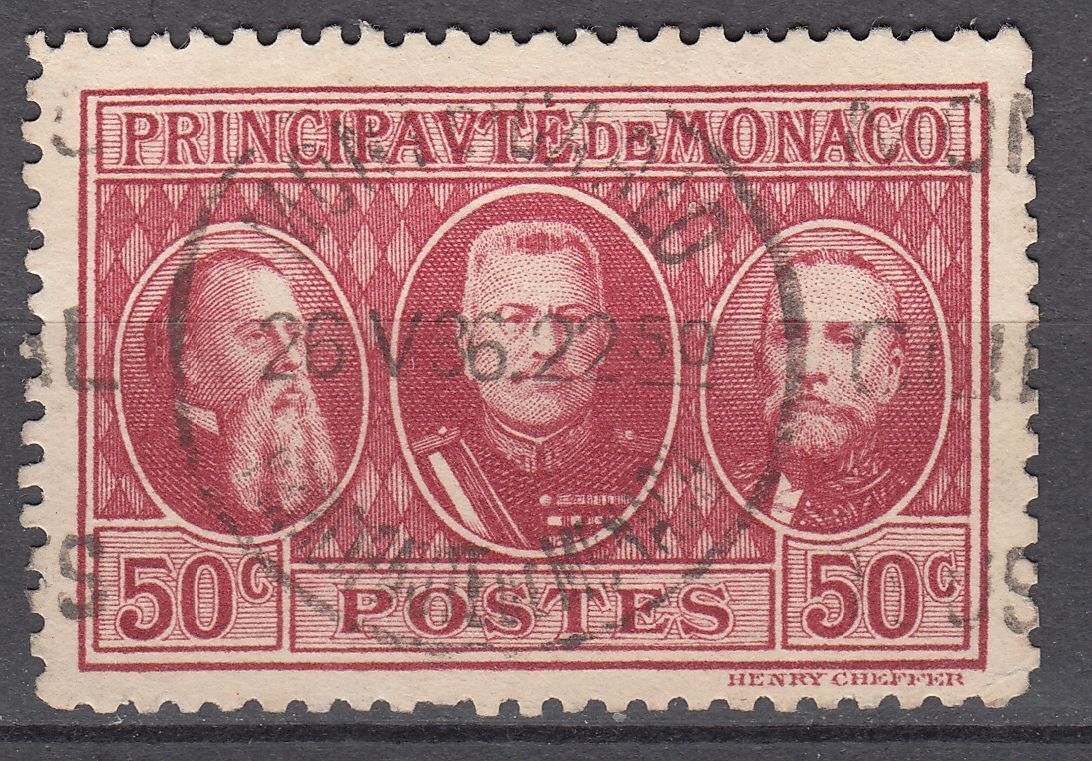 TIMBRE MONACO OBL N 111 CHARLES III LOUIS II ET ALBERT I EXPO PHILATHELIQUE 401602491321