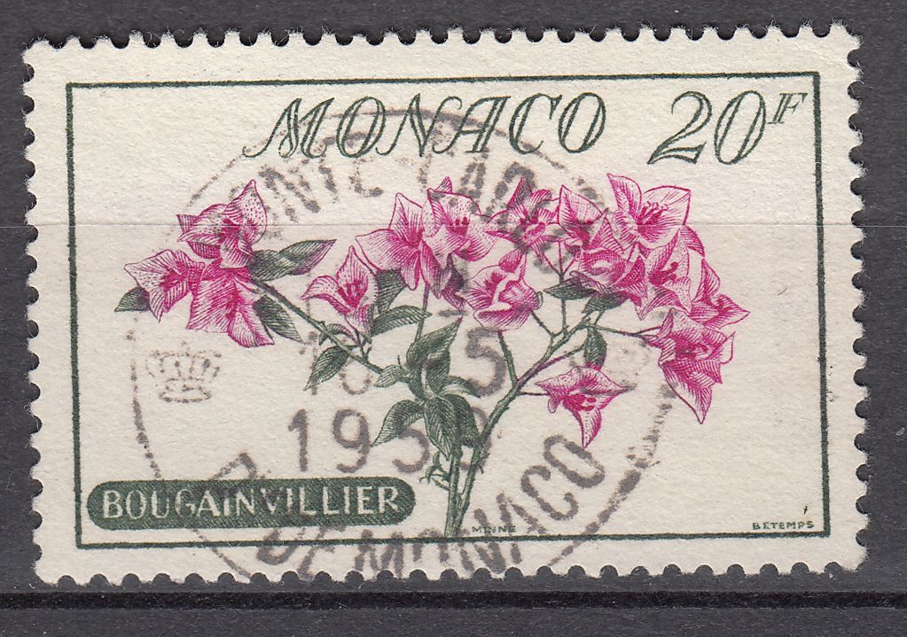 TIMBRE MONACO OBL N 517 FLEURS BOUGAINVILLIER 401635174751