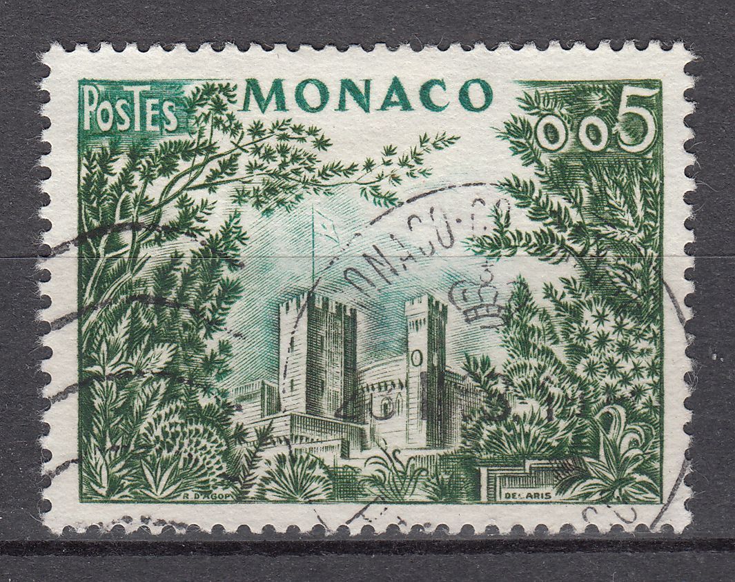 TIMBRE MONACO OBL N 538 FAUNE ET FLORE PALAIS PRINCIER ET FRONDAISONS 401636572051