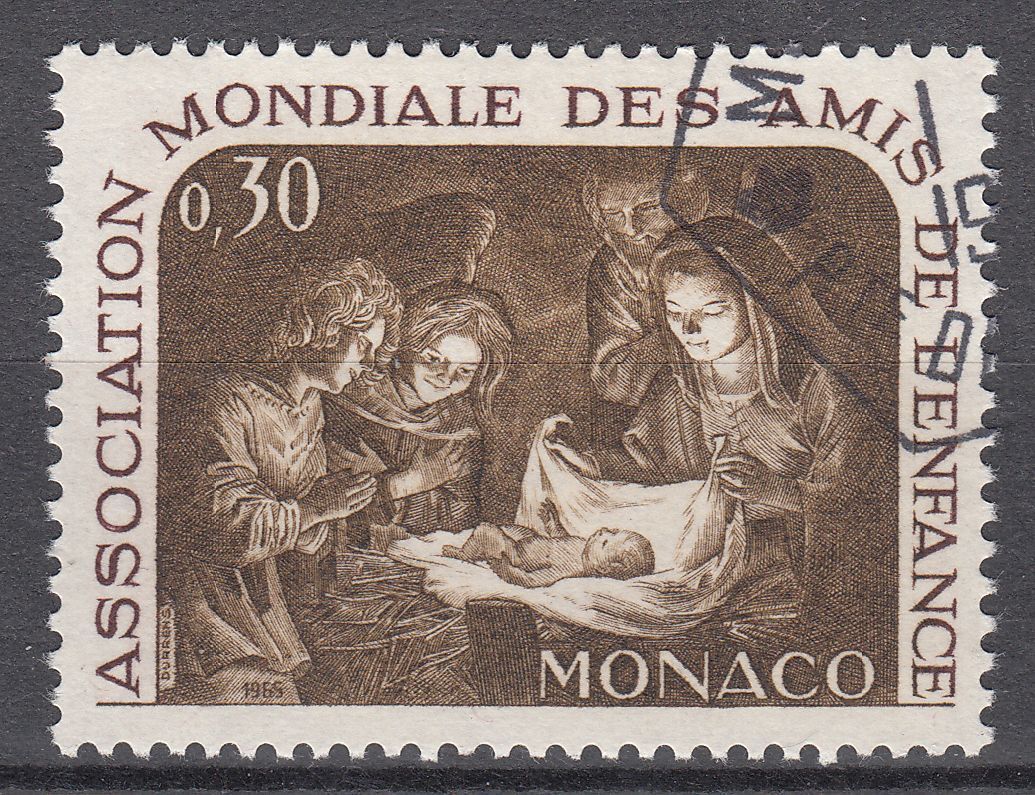 TIMBRE MONACO OBL N 688 LA NATIVITE DE GHERARDO DELLE NOTTI 123185395041