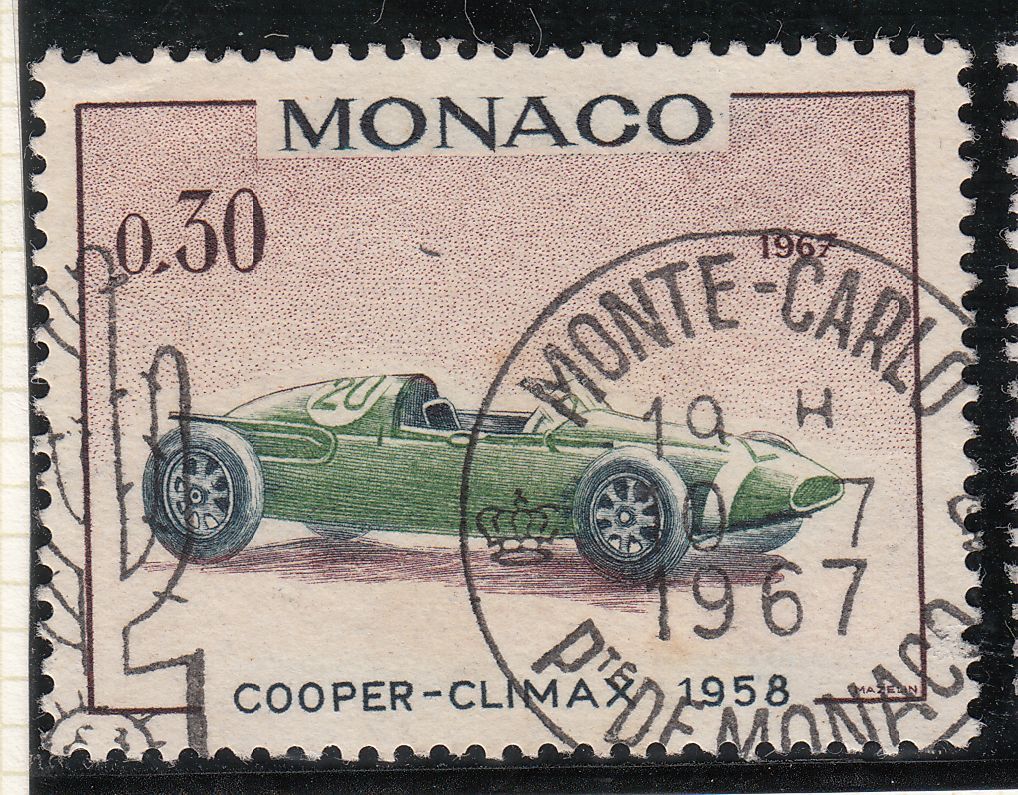 TIMBRE MONACO OBL N 715 VOITURE DE VAINQUEURS GRAND PRIX COOPER CLIMAX 1958 401558295911