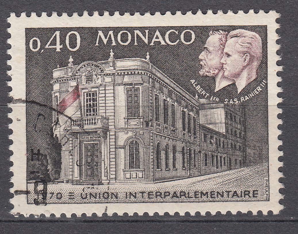 TIMBRE MONACO OBL N 828 CONGRES UNION PARLEMENTAIRE ALBERT 1 RAINIER III 401585749791