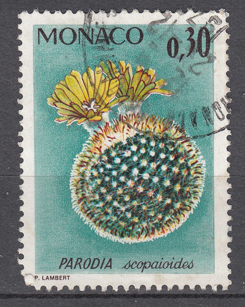 TIMBRE MONACO OBL N 999 PLANTE JARDIN EXOTIQUE PARODIA SCOPAIOIDES 123341949491