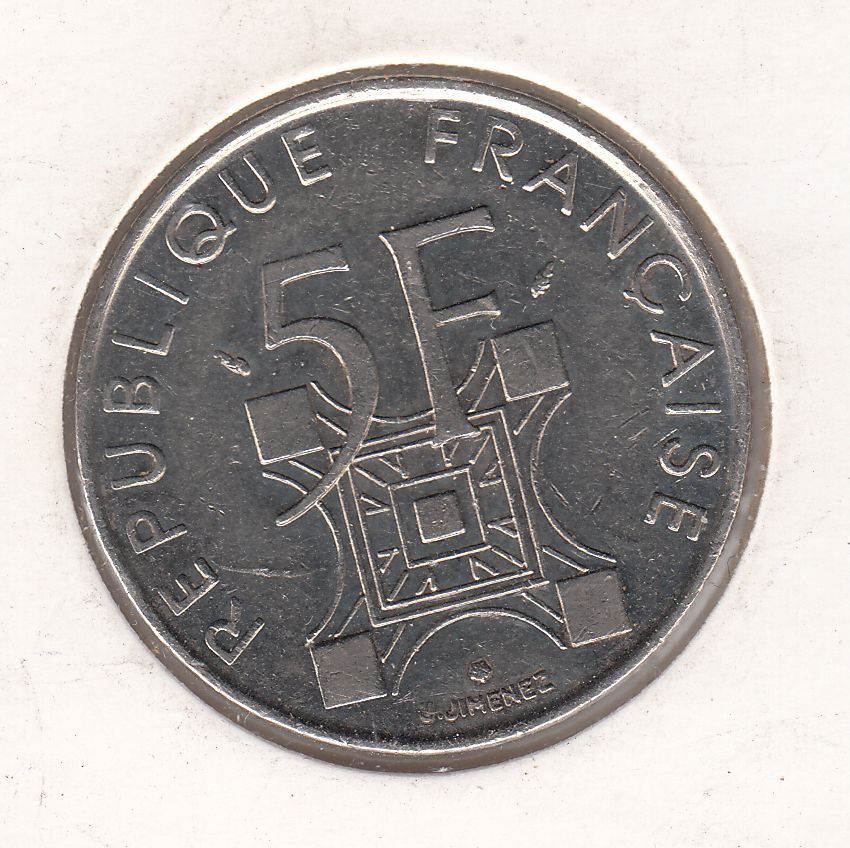 5 FRANCS TOUR EIFFEL 1989 121913033682