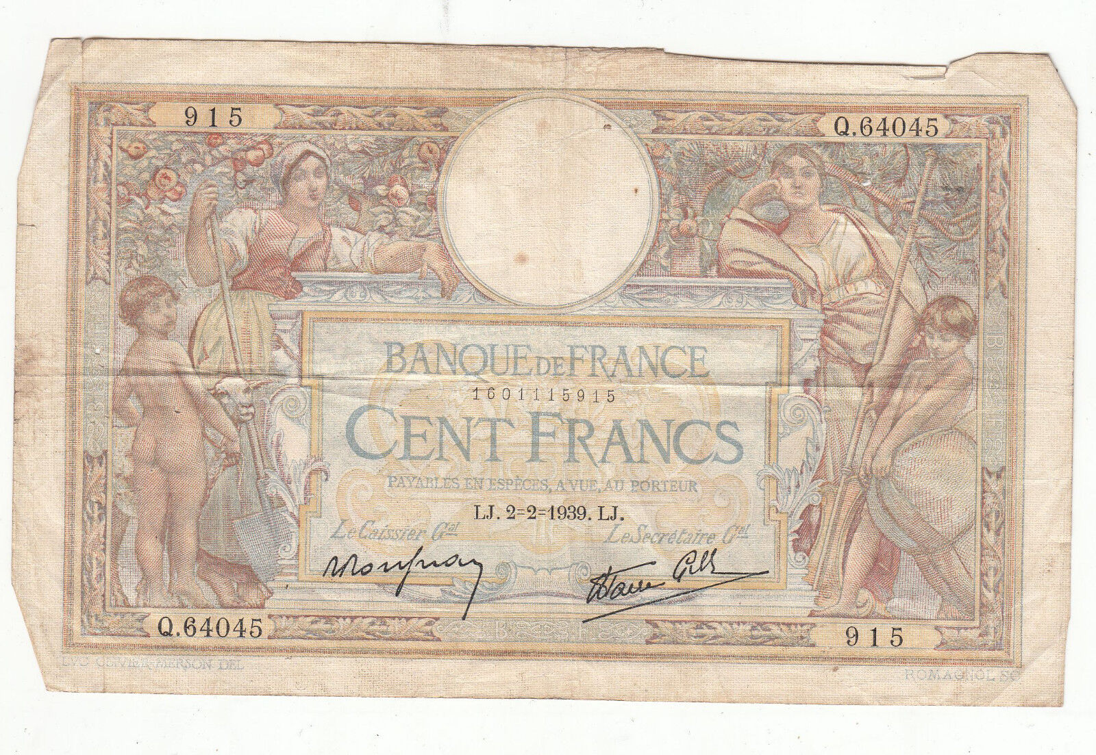 BILLET FRANCE 100 FRANCS MERSON 2 2 1939 lj 122398141562