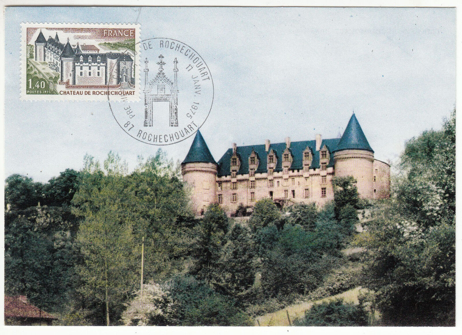 CARTE MAXIMUM FDC 1975 TIMBRE N 1809 CHATEAU DE ROCHECHOUART 122814728002