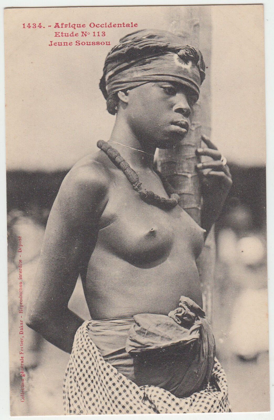 CARTE POSTALE AFRIQUE OCCIDENTALE ETUDE N 113 JEUNE SOUSSOU 401668264182