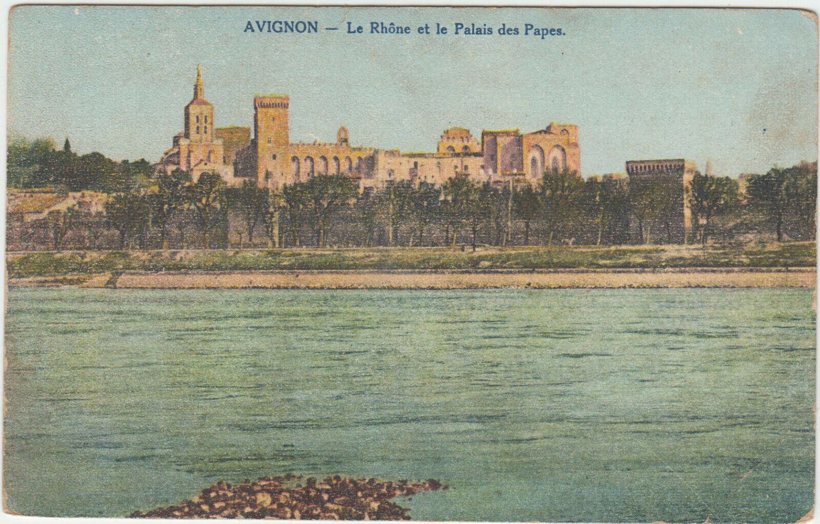 CARTE POSTALE AVIGNON LE RHONE ET LE PALAIS DES PAPES 401914632912