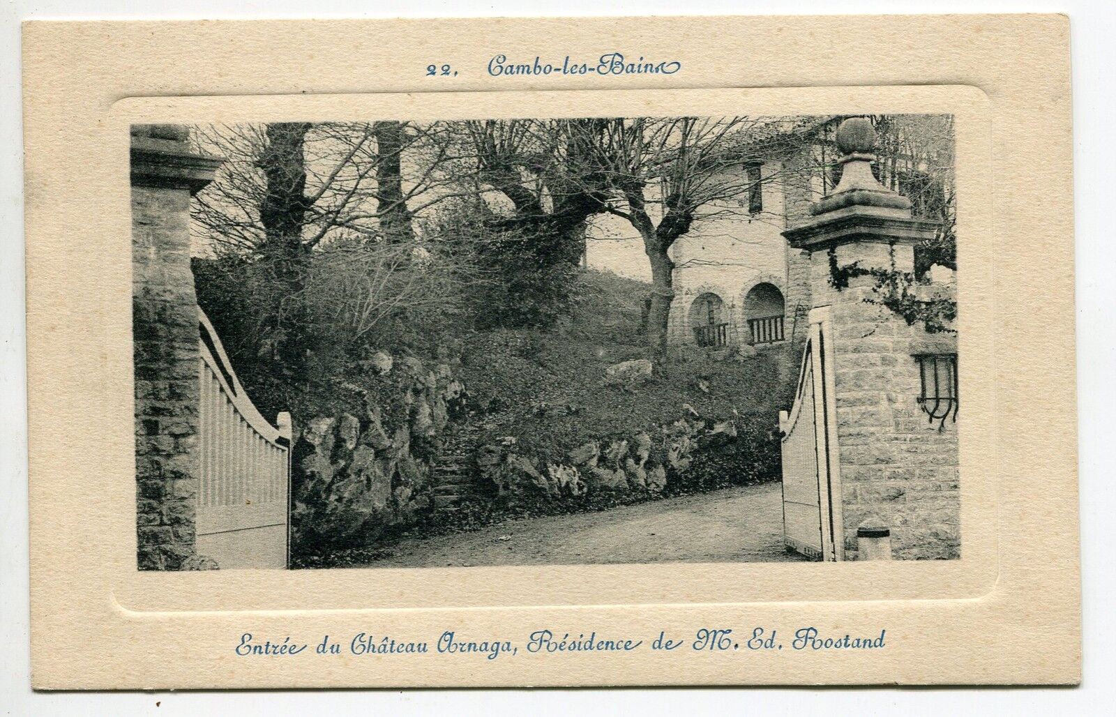 CARTE POSTALE CAMBO LES BAINS ENTREE CHATEAU ARNAGA MAISON D EDMONT ROSTAND 400682155042