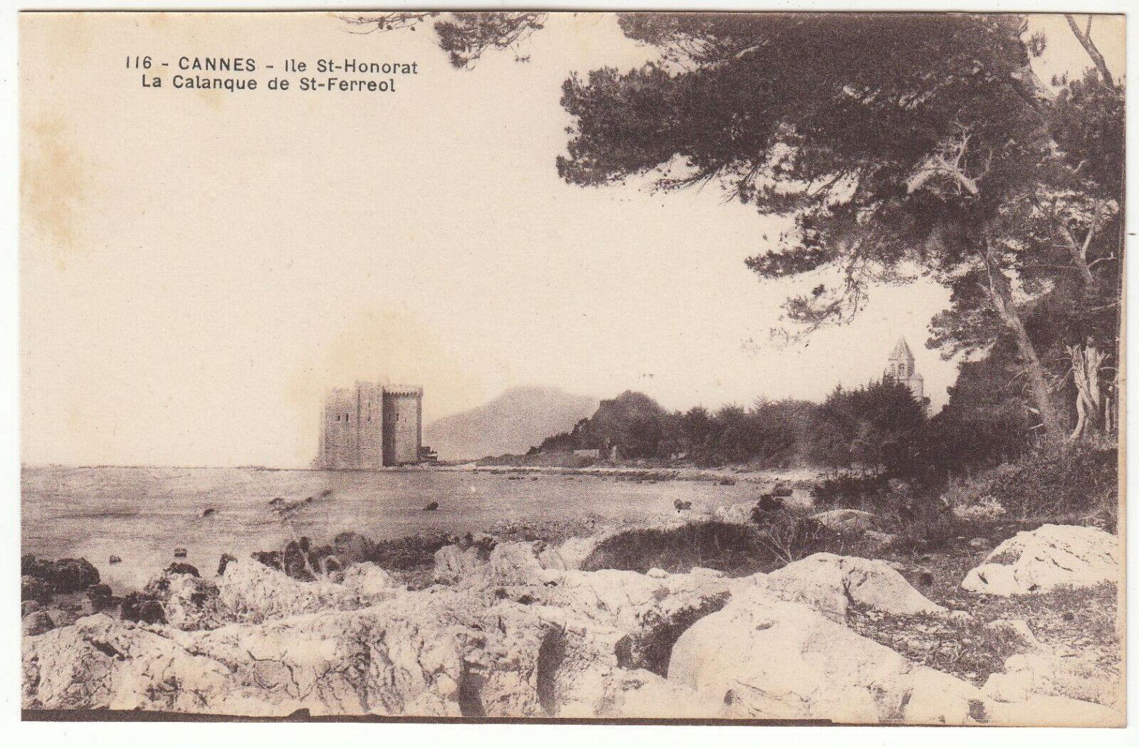 CARTE POSTALE CANNES ILE SAINT HONORAT LA CALANQUE DE ST FERREOL 123970758322