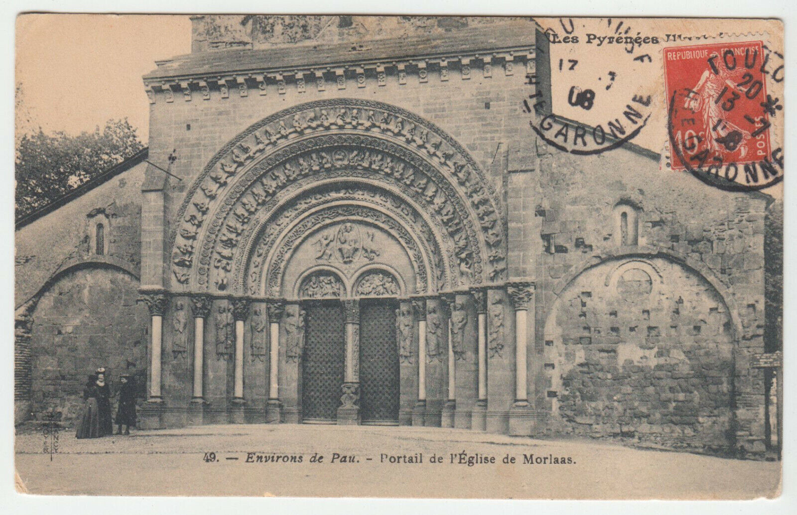 CARTE POSTALE ENVIRON DE PAU PORTAIL DE L EGLISE DE MORIAAS 402116537342