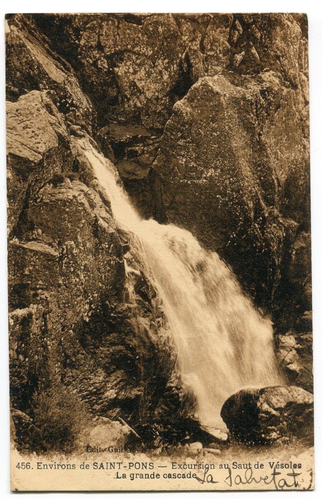 CARTE POSTALE ENVIRONS DE SAINT PONS SAUT DE VESOLES LA GRANDE CASCADE SALVETAT 121505281252