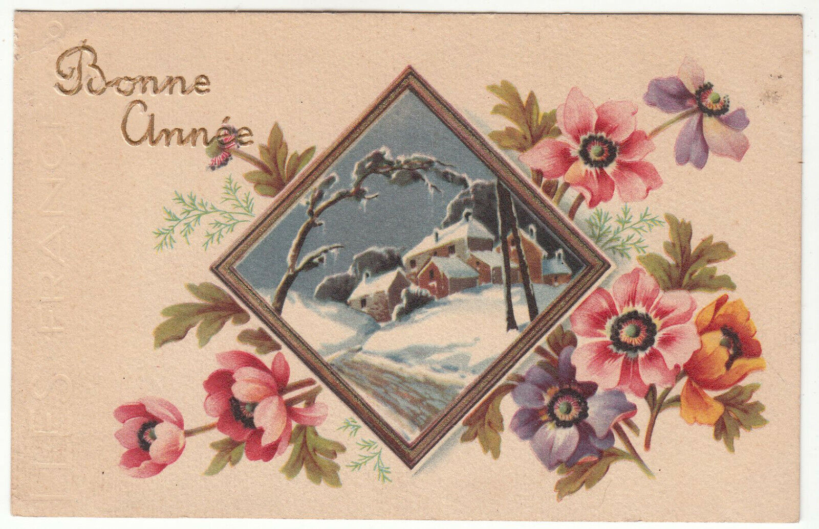 CARTE POSTALE FANTAISIE BONNE ANNEE 401957573002