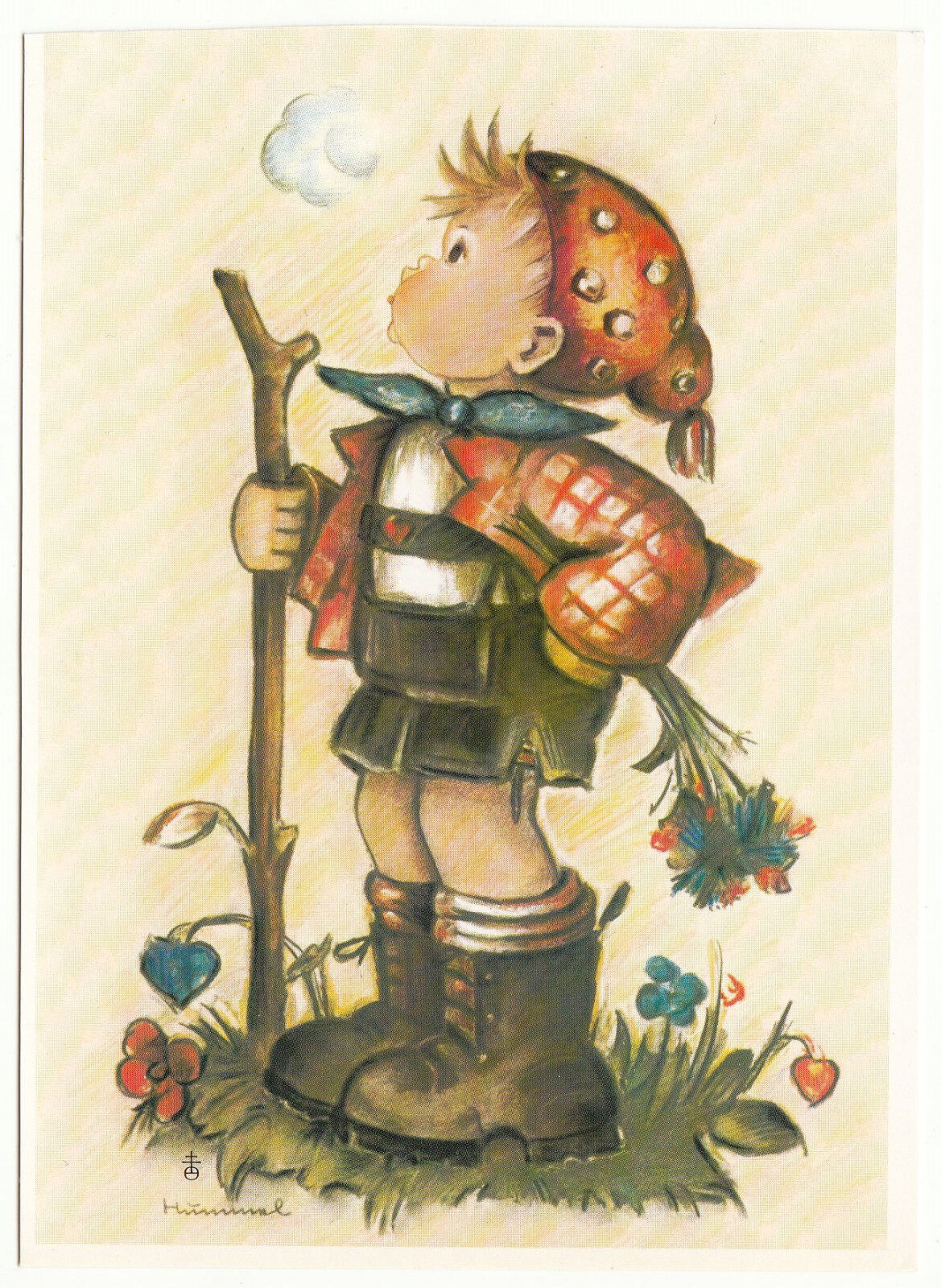 CARTE POSTALE ILLUSTRATEUR HUMMEL N 14262 HANSCHEN WILL GRATULIEREN THE HIKER 122994459432