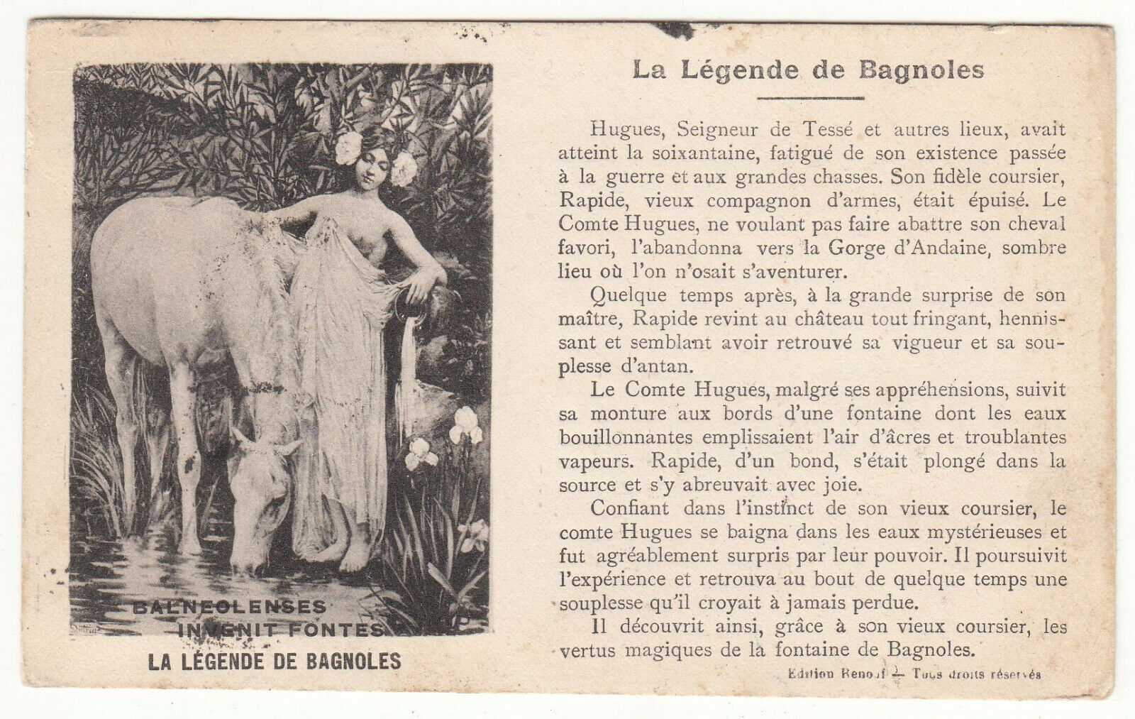 CARTE POSTALE LA LEGENDE DE BAGNOLES 123904774922