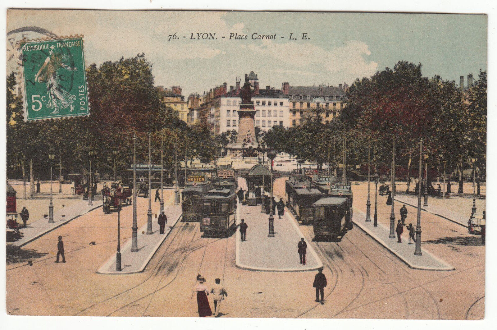 CARTE POSTALE LYON PLACE CARNOT TRAMWAY 401220375482